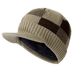 (55cm-60cmKhaki)Unisex lämpimänä pitävä hattu Tyylikkäät talvihatut miehille Lisää turkisvuorattu pehmeä pipo reunuksella 1998 etiketti Paksu neulottu hattu naisille hinta ja tiedot | Naisten päähineet | hobbyhall.fi