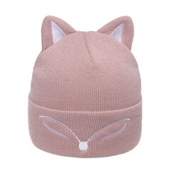 (Pink)Uudet Soft Fox Ear Beanies Talvihatut naisille Lämpimät neulotut korvat Skullies Cap Stretch akryylihattu hinta ja tiedot | Naisten päähineet | hobbyhall.fi