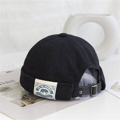 (One SizeBlack)Muoti Miesten Docker Cap Skullcap Retro Sailor Cap Pipo Hatut Miesten Naisten Lämmin Bucket Cap Brinless Hat Pääkallohattu Konepelti Hip Hop Hattu hinta ja tiedot | Naisten päähineet | hobbyhall.fi