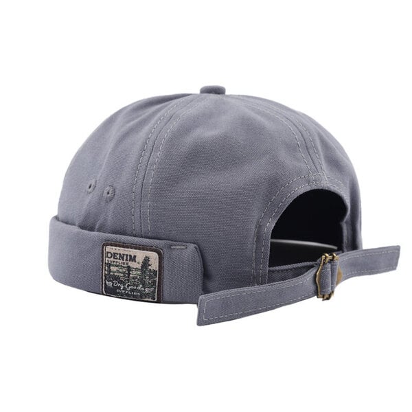 (One Size Landscape Grey)Muoti Miesten Docker Cap Skullcap Retro Sailor Cap Pipo Hatut Miesten Naisten Lämmin Bucket Cap Brinless Hat Pääkallohattu Konepelti Hip Hop Hattu