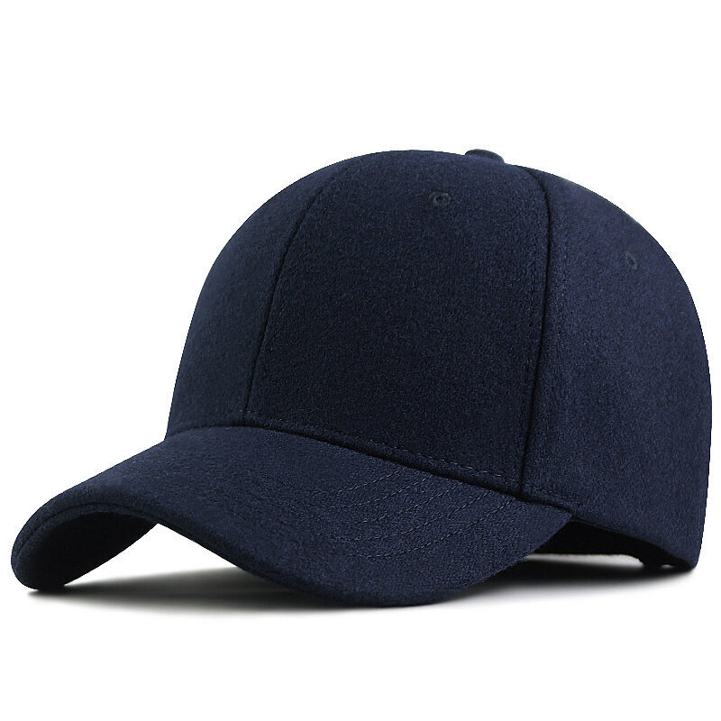 (Pää 60-65cm Navy Blue) Miesten talvi isokokoinen huopalippalakki isopää miesten fleecevuorattu urheiluhattu plus koon villaiset snapback-lakit 56-60cm 61-65cm hinta ja tiedot | Naisten päähineet | hobbyhall.fi