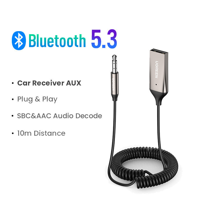 Bluetooth-vastaanotin 5.3 Adapteri Hands-Free-autosarjat AUX Audio 3,5 mm Jack Musiikki langaton vastaanotin auton BT-lähettimelle hinta ja tiedot | USB-sovittimet äänentoistoon | hobbyhall.fi