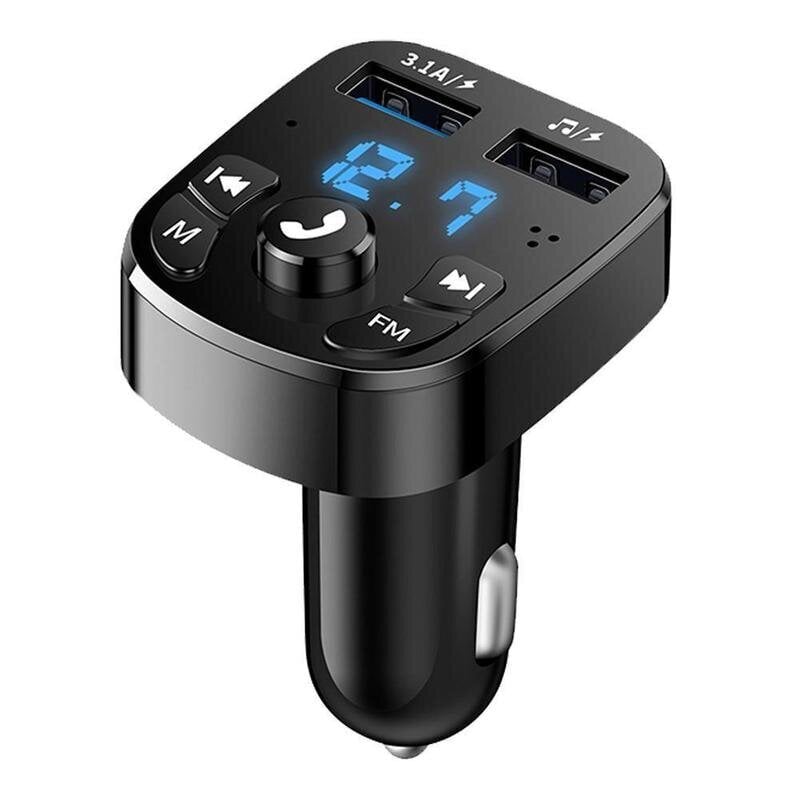 Bluetooth FM-lähetin Audio Aux Modulaattori Dual USB Fast Autolaturi Bluetooth Handsfree Soittaminen Autosarja Autoradio MP3-soitin hinta ja tiedot | USB-sovittimet äänentoistoon | hobbyhall.fi