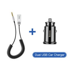 Baseus Aux Bluetooth -sovitin autoon 3,5 mm jakki USB Bluetooth 5.0 vastaanotin Kaiutin Auto Handfree Autosarja Audio Musiikkilähetin hinta ja tiedot | USB-sovittimet äänentoistoon | hobbyhall.fi