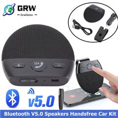 Langaton ajoneuvon Bluetooth V5.0 -kaiuttimet Handsfree-autosarja Handsfree Bluetooth-kaiutinpuhelin aurinkosuoja Autotarvikkeet hinta ja tiedot | USB-sovittimet äänentoistoon | hobbyhall.fi