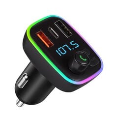 Auton pikalataus Bluetooth 5.0 FM-lähetin PD 18W Dual USB 3.1A värikäs Ambient Light tupakansytytin MP3-musiikkisoitin hinta ja tiedot | USB-sovittimet äänentoistoon | hobbyhall.fi