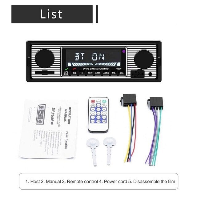 FM autoradio MP3-soitin, USB, AUX, Bluetooth hinta ja tiedot | Autoradiot, multimedia | hobbyhall.fi