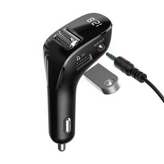 Auton FM-lähetin Bluetooth 5.0 Langaton handsfree-äänivastaanotin 2.1A Dual USB -pikalaturi Automaattinen MP3-soitin Autotarvikkeet hinta ja tiedot | USB-sovittimet äänentoistoon | hobbyhall.fi