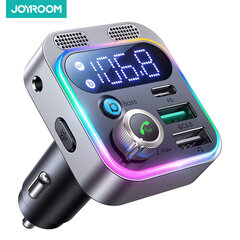 Joyroom Uusi 48 W Bluetooth Car Adapte Dual Mics HiFi Sound Bluetooth 5.3 FM lähetin auton hands-free Bluetooth-vastaanottimelle hinta ja tiedot | USB-sovittimet äänentoistoon | hobbyhall.fi