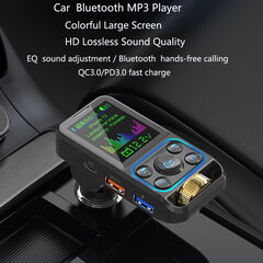 Uusi värinäyttö Bluetooth FM-lähetin Langaton auton FM-modulaattori MP3-soitin autosarja Handsfree QC3.0 autolaturi hinta ja tiedot | USB-sovittimet äänentoistoon | hobbyhall.fi