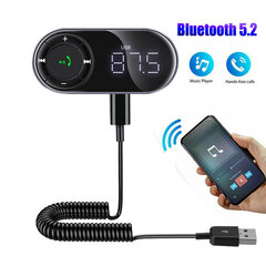 Bluetooth 5.2 auton äänilähetin Langaton Bluetooth FM-lähetin AUX-äänivastaanotin MP3 TF-korttisoitin autosarja handsfree hinta ja tiedot | USB-sovittimet äänentoistoon | hobbyhall.fi