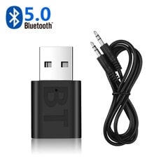 USB Langaton Bluetooth 5.0 -vastaanotinsovitin Musiikkikaiuttimet 3,5mm Jack Audio Adapte AUX Automusiikkiäänisovitin TV-kuulokkeille hinta ja tiedot | USB-sovittimet äänentoistoon | hobbyhall.fi