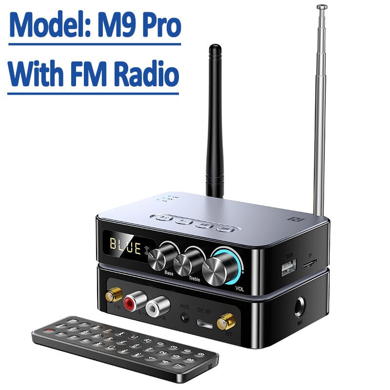 FM-radio Bluetooth-vastaanotin Lähetin 5.1 5.0 NFC Stereo 3.5mm AUX-liitäntä RCA Langaton Audiosovitin Mikrofoni Laula TV-tietokoneeseen hinta ja tiedot | USB-sovittimet äänentoistoon | hobbyhall.fi