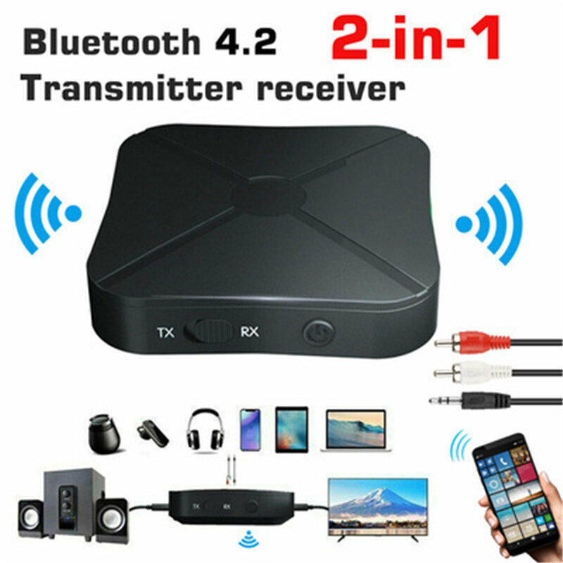 KN319 Langaton Bluetooth 4.2 5.0 vastaanotin Lähettimen äänisovitin 3.5MM AUX-liittimellä RCA-stereo autosarjalle TV MP3 PC-kaiutin hinta ja tiedot | USB-sovittimet äänentoistoon | hobbyhall.fi