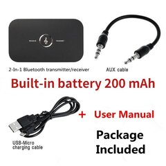 Bluetooth 5.0 Audiovastaanotin Lähetin B6 AUX RCA 3.5MM 3.5 Jack USB Musiikki Stereo Langattomat Adapterit Dongle Auton kaiuttimelle PC hinta ja tiedot | USB-sovittimet äänentoistoon | hobbyhall.fi