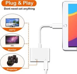 HDMI-sovitin iPhonelle televisioon - 1080p digitaalinen AV-sovitin hinta ja tiedot | Keittiövälineet | hobbyhall.fi