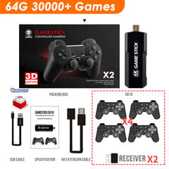 4/2 peliohjain Pelikonsoli 4K GD10 Game Stick HD Output TV Game Stick 2.4G kaksikahvainen kannettava videopelikonsoli simulaattoreille hinta ja tiedot | Pelikonsolit | hobbyhall.fi