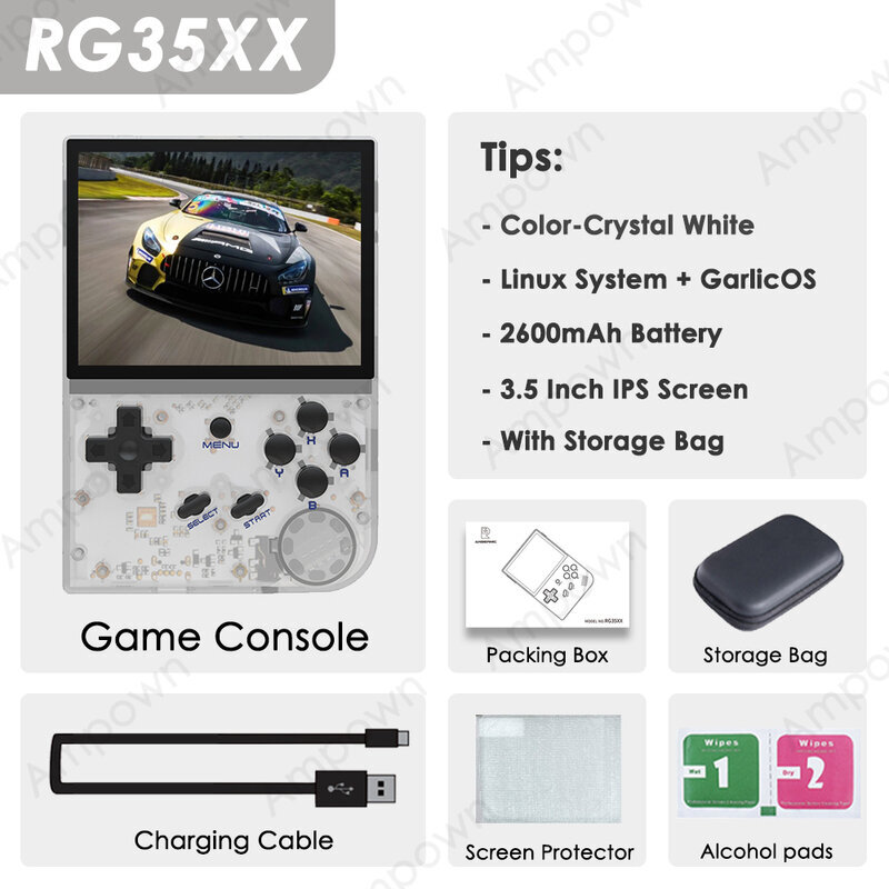 RG35XX Mini Retro Handheld Game Console 3,5" IPS 640*480 Screen Dual System Linux Garlic OS Kannettava videopelisoitin hinta ja tiedot | Pelikonsolit | hobbyhall.fi