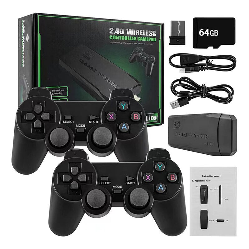 Video Game Stick Lite 4K Video Game M8 Console 128G Double Langaton Ohjain 20000 Pelit 2.4G HD Retro Pelit Kid Xmas Gift hinta ja tiedot | Pelikonsolit | hobbyhall.fi