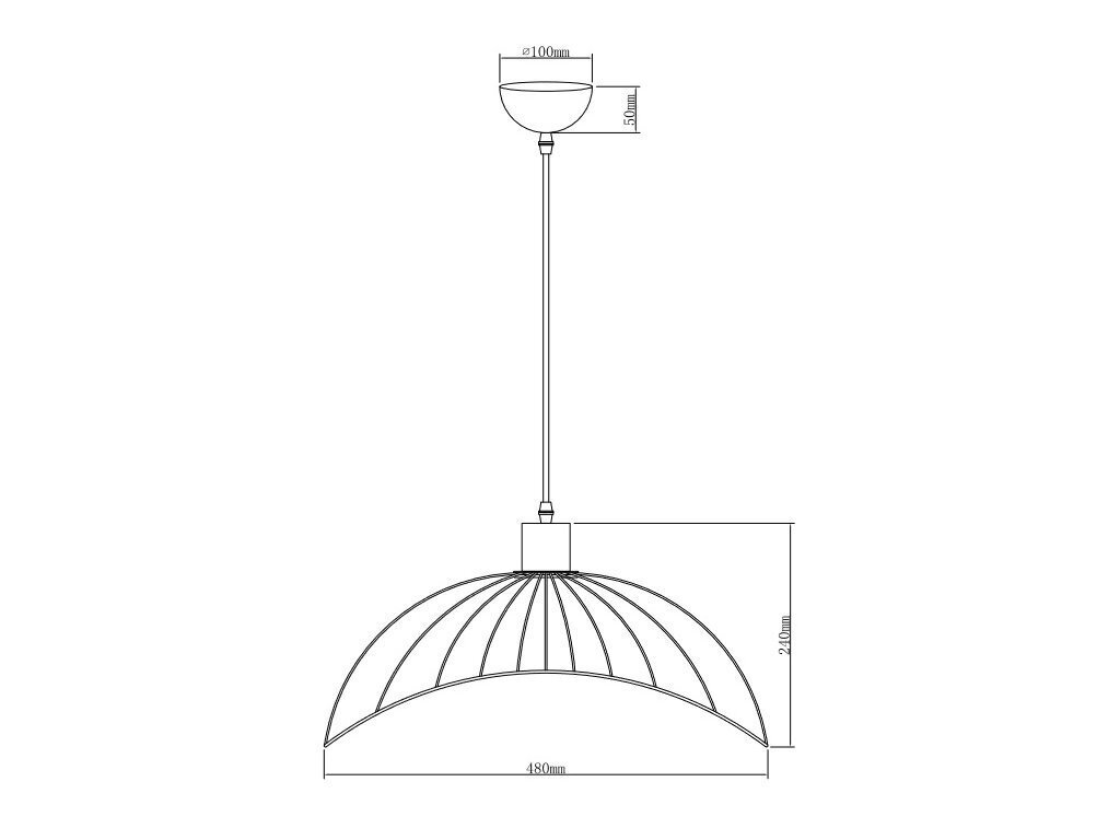 Riippuvalaisin Reto 2, 48 cm, musta 4151 hinta ja tiedot | Riippuvalaisimet | hobbyhall.fi