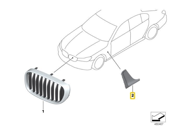 BMW 7 G11 G12 sivuseinän ilmakanavan säleikkö kromi vasen puoli alkuperäinen 51137347377 hinta ja tiedot | Lisätarvikkeet autoiluun | hobbyhall.fi