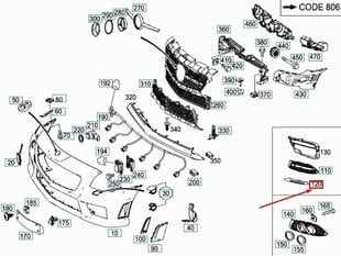 MERCEDES-BENZ SLK R172 Etupuskuri Oikea säleikkö A1728850374 Aito A1728850374 hinta ja tiedot | Lisätarvikkeet autoiluun | hobbyhall.fi