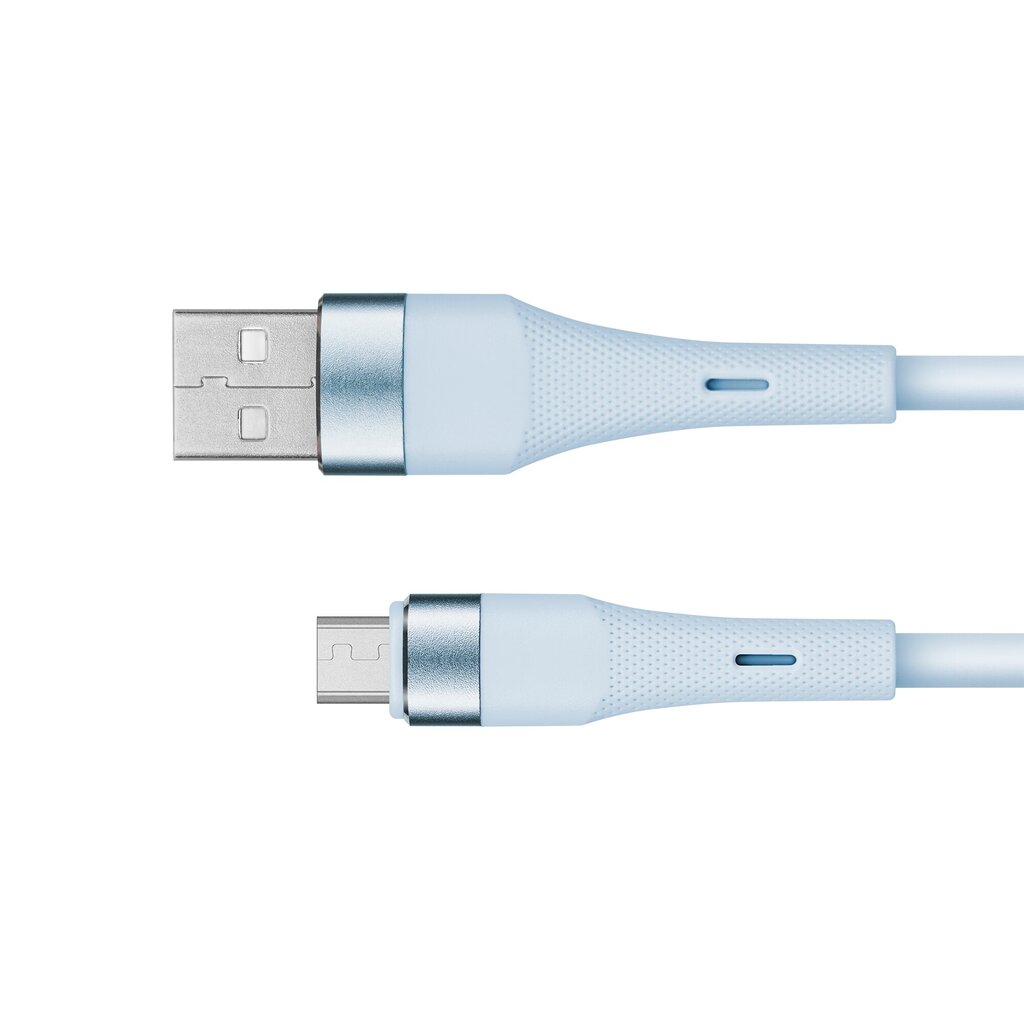 Silikoninen USB - microUSB kaapeli Kruger&Matz Basic, 1m, sininen hinta ja tiedot | Puhelinkaapelit | hobbyhall.fi