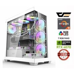 MULTI GAMING Ryzen 9 7900 64GB 1TB SSD RTX 4070 12GB NoOS hinta ja tiedot | Pöytätietokoneet | hobbyhall.fi