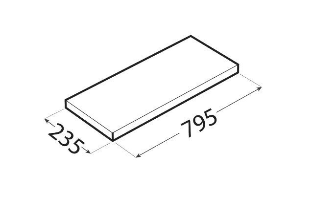 Hylly piilokiinnityksellä 795/235, valkoinen hinta ja tiedot | Varastohyllyt | hobbyhall.fi