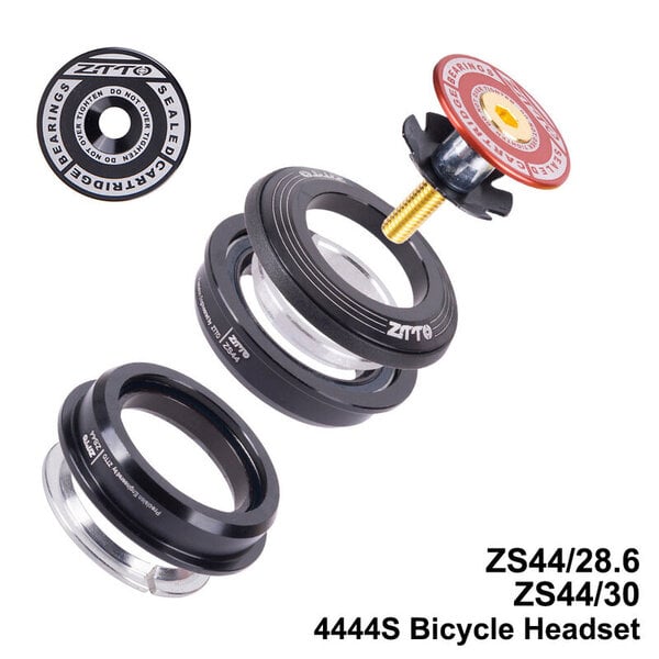 (4444S RED) MTB polkupyörä 4444S kuulokkeet 44mm ZS44 1-1/8" 28,6mm suora putki haarukka Mountain Road Pyörän runko matalaprofiilinen puoliintegroitu