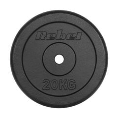 Valurautainen paino Rebel Active 20kg, 31mm reikä, klassinen levy hinta ja tiedot | Muut urheiluvälineet | hobbyhall.fi