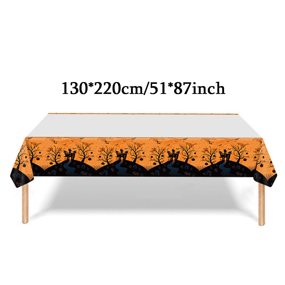 Pumpkin Witch Ghost Halloween -teema Suorakulmio Kertakäyttöinen Pöytäliina Juhlakoristeet Pöydänpäällinen Festivaalin karnevaalitarvikkeet hinta ja tiedot | Hauskat juhlapelit ja -tuotteet | hobbyhall.fi