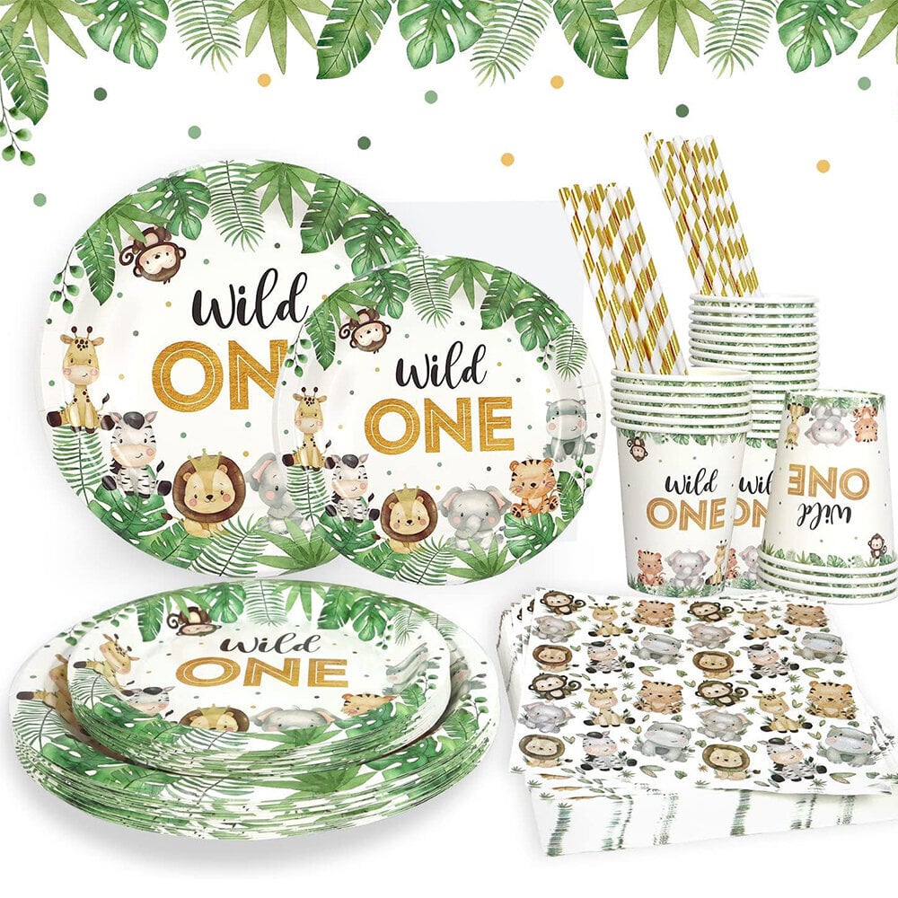 125 kpl Safari Jungle Baby Shower kertakäyttöinen astiasetti Sage Green Animal Boy -syntymäpäiväkoristelutarvikkeet juhlatarvikkeille 25 annosta hinta ja tiedot | Hauskat juhlapelit ja -tuotteet | hobbyhall.fi