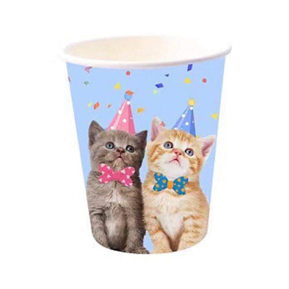 Pet Cat Kertakäyttöiset astiat Kissateema Syntymäpäiväjuhlakoristeet Paperilautaset Kupit Banneri Astiasto Baby Shower Juhlatarvike hinta ja tiedot | Hauskat juhlapelit ja -tuotteet | hobbyhall.fi