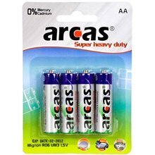 Paristot Arcas Super Heavy Duty AA (LR06), 4 kpl. hinta ja tiedot | Paristot | hobbyhall.fi