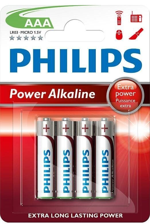PHILIPS Power AAA / R03 B4 alkaliparistot hinta ja tiedot | Paristot | hobbyhall.fi
