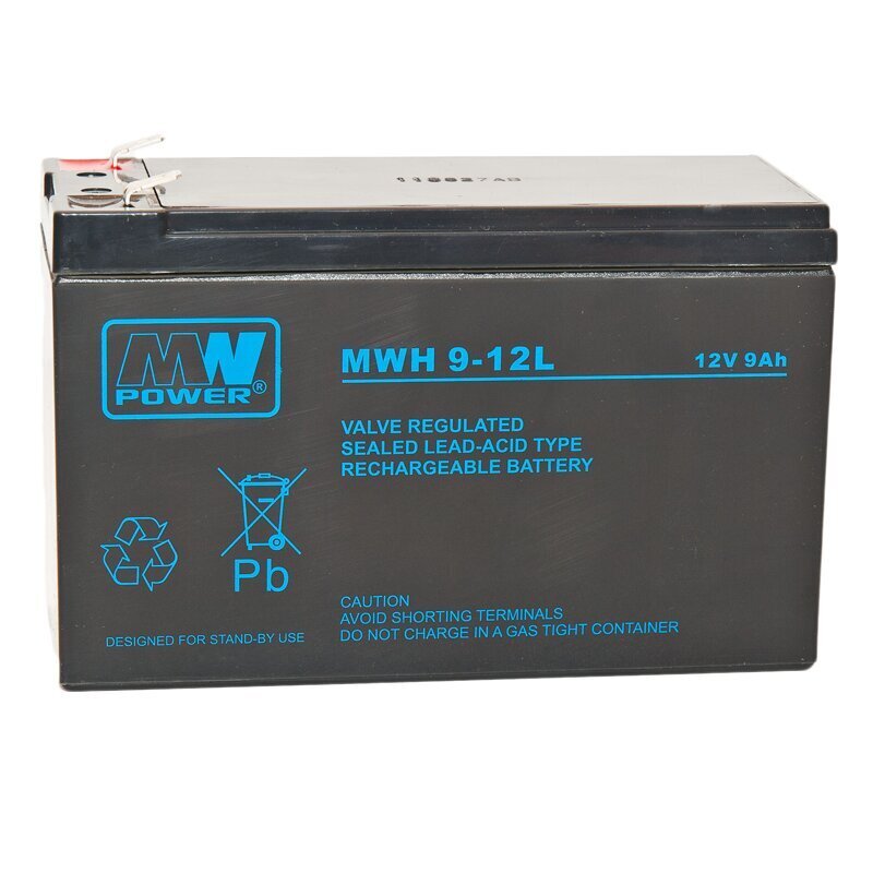 MWPower akku MW 12V 9Ah F2 (250) AGM, 6-9 vuotta. hinta ja tiedot | Paristot | hobbyhall.fi