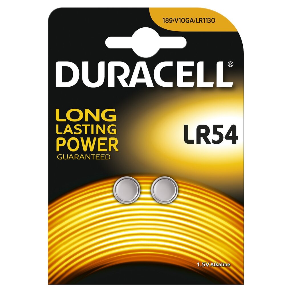 Paristot Duracell LR54, 2 kpl hinta ja tiedot | Paristot | hobbyhall.fi