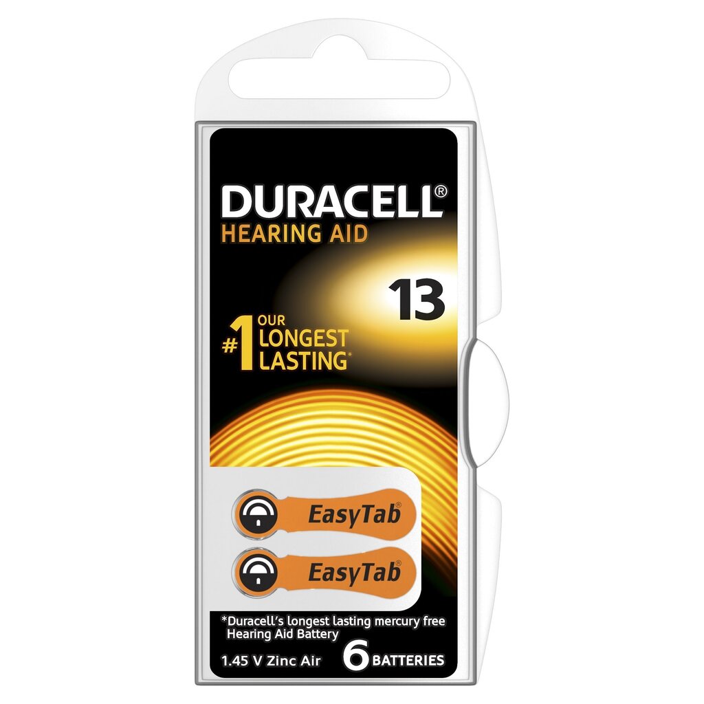 Paristot kuulokojeeseen Duracell 13, 6 kpl. hinta ja tiedot | Paristot | hobbyhall.fi