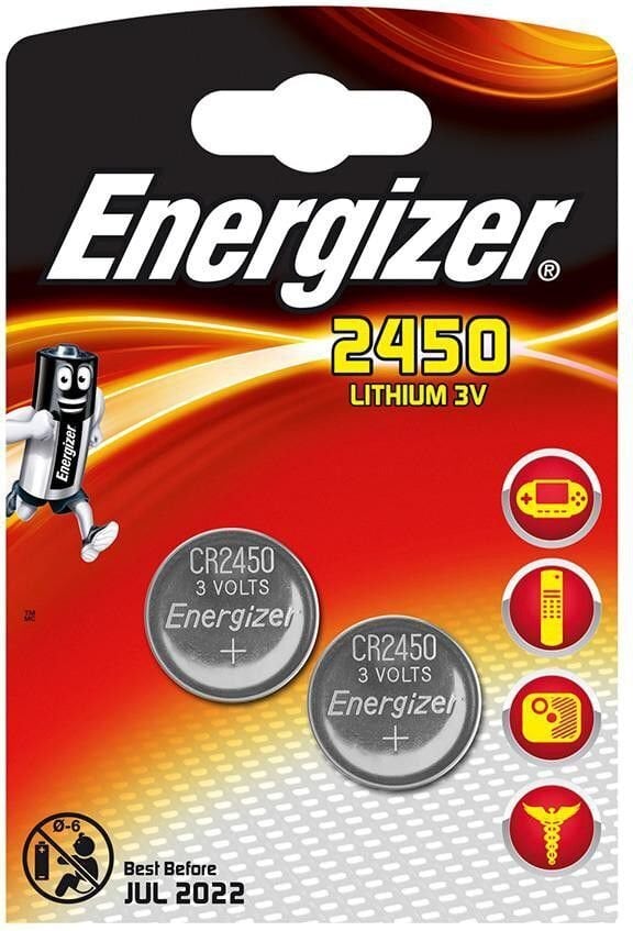 ENERGIZER AKKU Lithium CR2450 3V B2, 620 mAh. hinta ja tiedot | Paristot | hobbyhall.fi