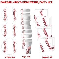 80 kpl 20 ihmiset käyttävät baseball-teemajuhlatarvikkeita koulun kotitapahtumat vauvasuihku häät syntymäpäiväkoristeet kertakäyttöiset kupit hinta ja tiedot | Hauskat juhlapelit ja -tuotteet | hobbyhall.fi
