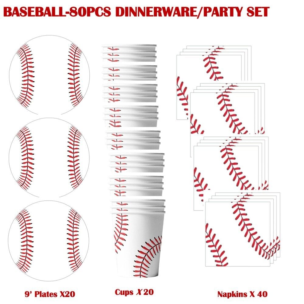 80 kpl 20 ihmiset käyttävät baseball-teemajuhlatarvikkeita koulun kotitapahtumat vauvasuihku häät syntymäpäiväkoristeet kertakäyttöiset kupit hinta ja tiedot | Hauskat juhlapelit ja -tuotteet | hobbyhall.fi