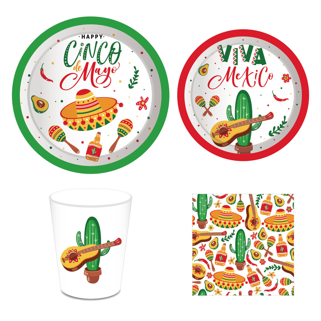 MM096 Mexico Cactus Party Holiday pöytäastiat Kertakäyttölautaset Lautasliinakupit Meksikolaiset juhlat Astiatarvikkeet hinta ja tiedot | Hauskat juhlapelit ja -tuotteet | hobbyhall.fi