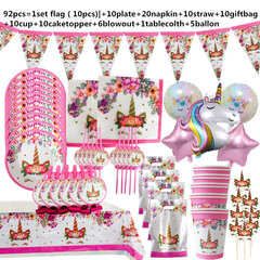 Unicorn Juhlatarvikkeet Kertakäyttöiset astiastosarja Lasten syntymäpäiväjuhlat Koriste Unicornio Decor Lautaset Cup Banner Baby Shower hinta ja tiedot | Hauskat juhlapelit ja -tuotteet | hobbyhall.fi