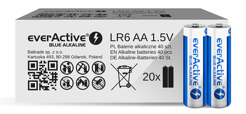 Paristot everActive ALEV6S2BK, 40 kpl hinta ja tiedot | Paristot | hobbyhall.fi