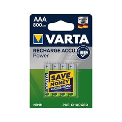 Ladattava Varta AAA 800MAH 4 kpl / shekki. hinta ja tiedot | Paristot | hobbyhall.fi