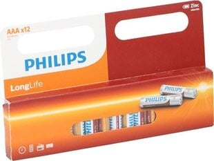 Philips LongLife AAA-paristot, 12 kpl hinta ja tiedot | Paristot | hobbyhall.fi