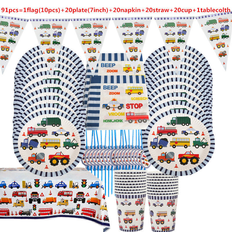 10 20 ihmistä käyttää Sarjakuvaautot Paloautoteema Syntymäpäivä Lasten Juhlatarvikkeet Kertakäyttöiset pöytäastiat Banneri Paperilautanen kuppihattusarja hinta ja tiedot | Hauskat juhlapelit ja -tuotteet | hobbyhall.fi