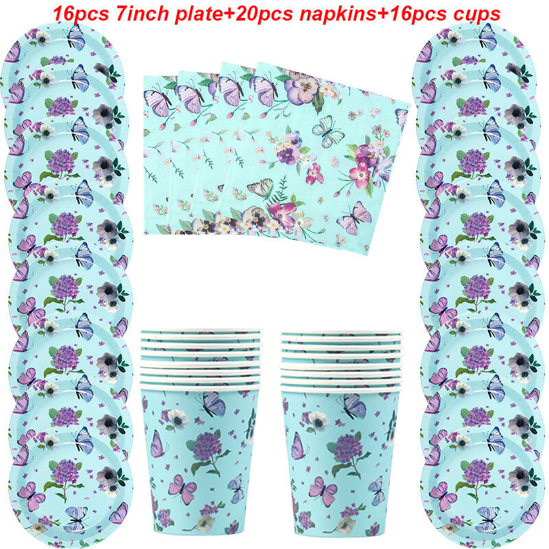 1 setti Pink Butterfly Syntymäpäiväpöytäsarja Happy Birthday Juhlakoristeet Lasten Tytöt Perhoset Syntymäpäivätarvikkeet Baby Shower hinta ja tiedot | Hauskat juhlapelit ja -tuotteet | hobbyhall.fi