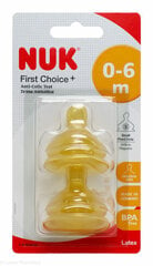 Lateksinen tutti NUK First Choice+ Anti-Colic Teat, S, 0-6 kk, 2 kpl hinta ja tiedot | Tuttipullot ja tarvikkeet | hobbyhall.fi